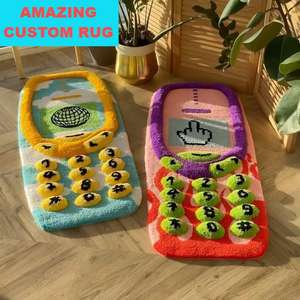 Коврик для кухни в египетском стиле с логотипом, в стиле бохо, ручной тафтинг, из акриловой пряжи, 8x10, нескользящий, для домашних животных - Product Image 2