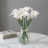 Fleur de lys calla en PU à bord roulé, simulation réaliste au toucher, tige en latex pour la Saint-Valentin, la décoration de table et de mariage