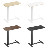 Bureau mobile pour la maison, bureau latéral réglable en hauteur avec ressort à gaz, table pour ordinateur portable, lit, canapé, hôpital, café, bureau debout avec roulettes