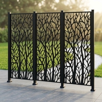 Panneau de clôture décoratif extérieur en aluminium, motif feuille de palmier, découpé au laser, écran d'intimité de jardin en métal, conception modulaire, revêtement poudré