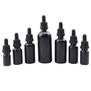 Goteros de vidrio esmerilado negro mate, botellas de aceite esencial, sueros faciales, 30ml, botella de embalaje para cuidado de la piel con tapa de seguridad - Product Image 6