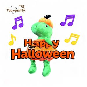 Özelleştirilmiş çevre dostu lüks karikatür gıcırtılı çiğnemek oyuncaklar köpekler hayvan baskı tasarım peluş malzeme orta boy cadılar bayramı temalı - Product Image 6