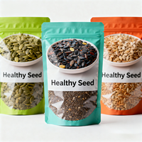 Conception personnalisée impression 500G finition brillante pochette debout avec fenêtre pour l'agriculture semence sac d'emballage des produits