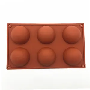 BPA Free Six Holes Silicone Semicircle Cake Biscuit Fudge Chocolate Mold