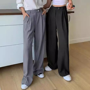 Women High Waist <strong>Pleated</strong> Wide Leg Suit <strong>Pants</strong> Casual Office Trousers Loose Fit Custom Logo Wholesale Bulk - Product Image 4