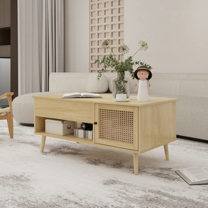 Mesa de centro elevable multifuncional de madera para uso doméstico con espacio de almacenamiento, mueble para sala de estar de apartamentos pequeños - Product Image 3