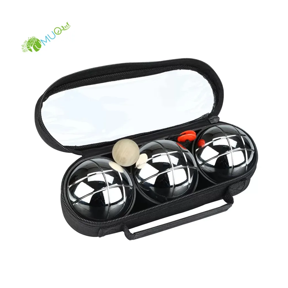 YumuQ 3 Pack Metal Bocce Ball Games Set, 73MM Petanque Boules Set for Lawn, Garden OR Backyard Games