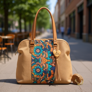 Bolso Tote Mediano para Mujer Fana, Diseño de Leopardo en Yute con Letras Serigrafiadas, Asa Larga para Uso Diario, Apto para Veganos - Product Image 2