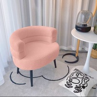 Fauteuils Confortables pour Salon Moderne, Chaises de Salle à Manger Douces et Moelleuses, Chaise de Coiffeuse à Structure en Fer Métal, Tissu Flanelle