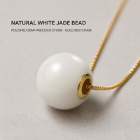 Pendentif NFC en cristal de jade blanc naturel, collier NFC, bijoux intelligents, puce I Code pour les cadeaux de Noël ou la fête des mères