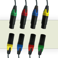 Câble de microphone XLR couleur serpent, connecteur XLR mâle-femelle en PVC, adaptateur de câble de microphone XLR mâle-femelle 4 canaux pour haut-parleur