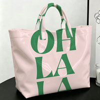 Sac fourre-tout rose en PVC, imperméable, transparent, style gelée, sac de plage, pochette, sacs à main avec nœud, sac de rangement
