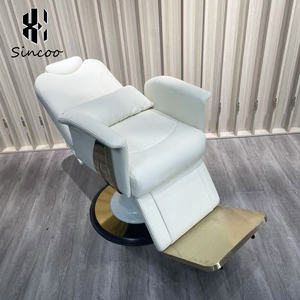 Sillón de Barbería de Estilo Moderno con Giro de 360 Grados y Asiento de Cuero para Peluquería y Barbería - Product Image 3