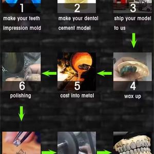 เครื่องประดับฮิปฮอป ชุบทองคำสีชมพู เงินแท้ 925  แบบสั่งทำพิเศษ ประดับเพชรสำหรับฟัน  แบบฝังเพชร VVS มอยส์ซาไนต์ - Product Image 5