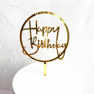 Honey And Sweetness Acrylic <b>Cake</b> Topper Gold Round Happy Birthday <b>Cake</b> <b>Decor</b> Birthday Party <b>Supply</b> - Product Image 1