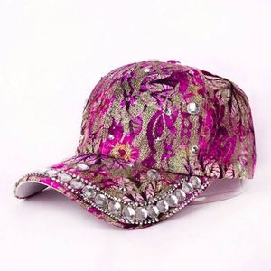 Wholesale Original Bling Women Rhinestone Baseball <b>pink</b> Cap - Product Image 5