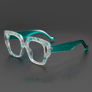 Gafas cuadradas antiluz azul para mujer, gafas ópticas de presbicia con bloqueo de luz azul personalizables de gran tamaño - Product Image 1