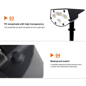 Lumière extérieure de pelouse de LED IP65 super lumineuse à énergie <span class=keywords><strong>solaire</strong></span> 220V 110V 5W éclairage de paysage de tache et de chemin de jardin économie d'énergie - Product Image 6