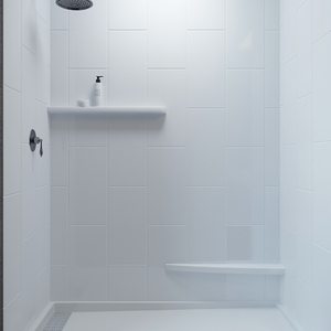 Moderne 10X20 Inch Verticale Gestapelde Blokpatroon Douche Surround Goedkope Gekweekte Marmer Op Maat Gesneden Voor Hotels - Product Image 3