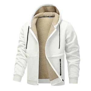 Custom Men's Winter Zippered <b>Warm</b> <b>Jacket</b>, Custom Hooded Sweatshirt, Men's Solid Color Hooded <b>Jacket</b> - Product Image 6