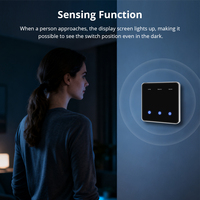 Zemismart Zigbee DIY Name Switch EU Hitam Layar Sentuh Pintar Saklar Panel Sentuh Mendukung Kontrol Suara Alexa Google Home