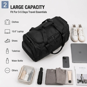 Borsa da Viaggio Impermeabile Personalizzata, Grande Capacità, per Weekend e Palestra, con Scomparto per Scarpe - Product Image 2