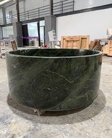 Baignoire en quartzite vert naturel poli de luxe FANCY STONE Victoria Green pour salle de bain moderne, hôtel et villa haut de gamme