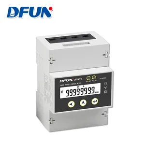 DFUN DFPM93 RS485 Modbus veri kaydı 63A veya 5A 3 fazlı enerji kwh metre