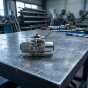 บอลวาล์วเหล็กกล้าคาร์บอน เกลียวใน NPT 650 psi ควบคุมการไหลด้วยคันโยกแบบแมนนวล สำหรับระบบไฮดรอลิก น้ำมัน OEM Supply Sealmech 1 พอร์ต - Product Image 3