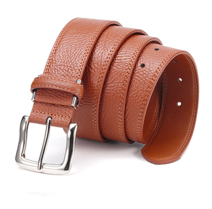 Cinturón de Cuero Genuino para <span class=keywords><strong>Hombre</strong></span>, Estilo Clásico Texturizado, Informal de Negocios, de <span class=keywords><strong>Piel</strong></span> de Vaca, con Hebilla de Una Sola Pieza, Ajustable a la Medida - Product Image 1