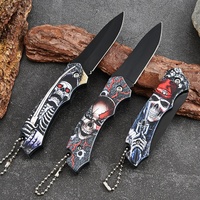 Couteau de poche pliant avec manche imprimé en 3D, acier inoxydable 3cr13, lame de 80 mm, pour le camping en plein air, la survie, EDC, ouverture par glissement