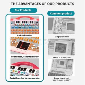 Ordinateur portable éducatif pour enfants avec écran LED et éclairage, jouet d'apprentissage en anglais pour la petite enfance Zhorya - Product Image 3