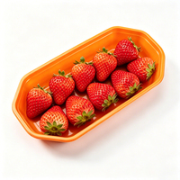 Groothandel wegwerp oranje PET bootvormige blister fruitbak, verpakkingsbak voor landbouwproducten voor verse aardbeien