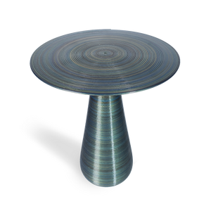 Design italien Table haute Enna imprimée en 3D PLA Application intérieure/extérieure Jaune strié Luxe Personnalisable Made in Italy - Product Image 3