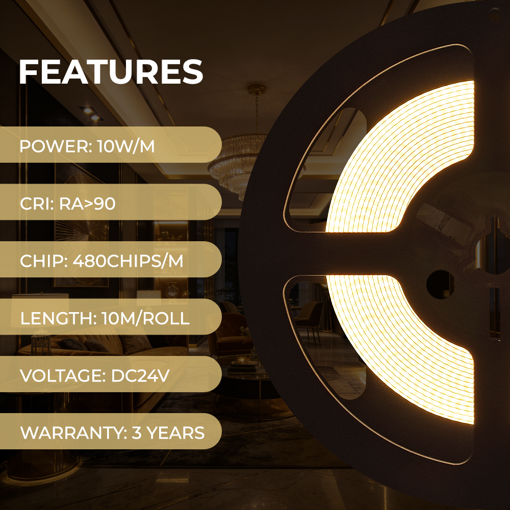 Ultra Long COB LED Strip Light 30m/20m/50 Feet, Stable Constant Current Ideal for Commercial and Pavilion Lighting