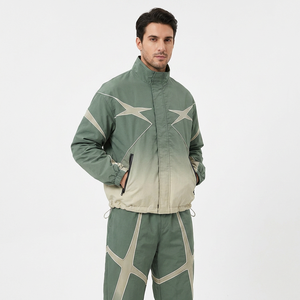 Conjunto Deportivo Personalizado con Logotipo, Chaqueta Cortavientos, Pantalones Deportivos con Cierre, para Hombre, de Algodón Grueso, Resistente al Viento y Transpirable - Product Image 2