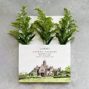 Inviti Matrimoniali Personalizzati in Stile Vintage con Stampa Verde su Carta <span class=keywords><strong>di</strong></span> Cotone, Letterpress e Goffratura, Biglietti 'Save the Date' - Product Image 5