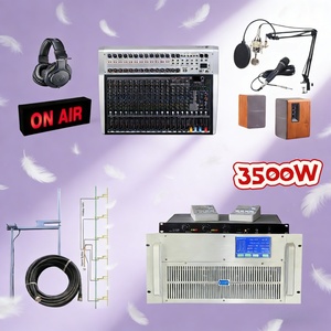 Ensemble <span class=keywords><strong>complet</strong></span> d'émetteur FM HP-3.5KW (3500W) avec antenne et câble, haut-parleur et processeur audio - Compatible 110/220V, fonction de minuterie - Product Image 1