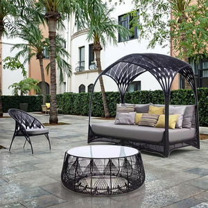 Lettino Prendisole Moderno Portatile in Metallo Inclinabile con Cuscini per Soggiorno, Cortile e Piscina/Spiaggia - Product Image 3