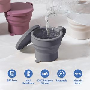 Gobelet de voyage pliable en silicone YDS Mini, réutilisable, qualité alimentaire, sans BPA, léger, incassable, portable, gobelet pliable en silicone - Product Image 3