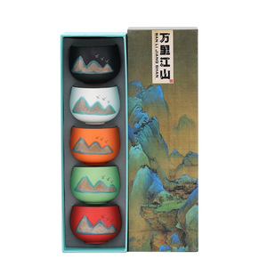 ชุดถ้วยชาเซรามิกสไตล์จีน ดีไซน์กังฟู กล่องของขวัญสำหรับธุรกิจ พร้อมพิมพ์โลโก้ - Product Image 5