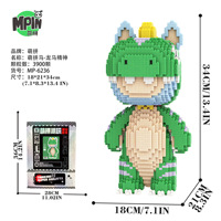 Modèle de décoration de collection MPIN, blocs de construction en micro-plastique, grand puzzle 3D DIY de 34 cm, design tendance, briques animales cheval, jouets cadeaux