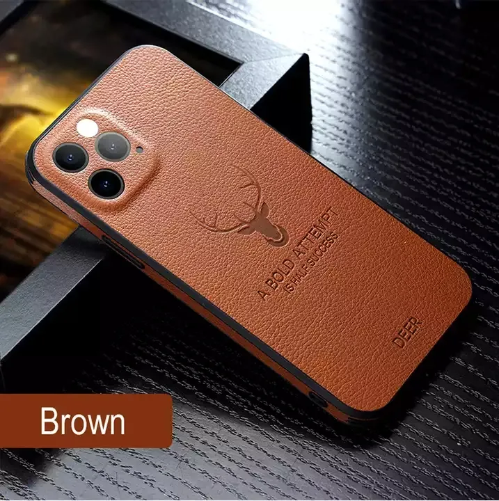 High-end leather christmas deer custom logo covers Thin light back Deer Head mobile phone cases for iphone 12 13 14 pro max