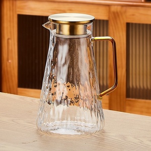 Juego de Jarra de Vidrio de Borosilicato de Alta Resistencia al Calor con Tapa de Acero Inoxidable, Jarra para Agua Fría, Jarra para Jugo, Juego de Jarras de Vidrio - Product Image 3