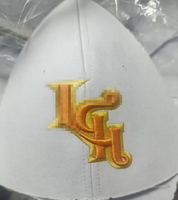 Modellen op maat gemaakte baseballcap van hoge kwaliteit met 3D geborduurd logo, 100% katoen, tweekleurige kleurenblokken, verstelbare eendenbek, luipaardprint, sportief