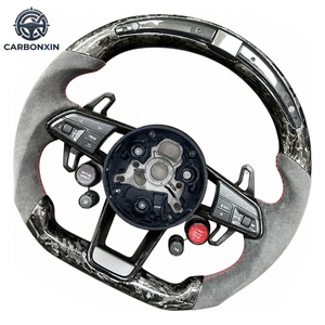 Volant sport en cuir et fibre de carbone pour Audi TT R8 S3 S4 S5 S6 S7 RS3 RS4 RS5 RS6 A6 C7 RS Q5 Q6 A4 A5 Q7 TTRS - Product Image 4