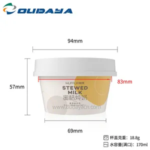 170ml 100g Disposable Pp Injection Plastic Gelato Yogurt Cups Tub Container With Lids And Spoon