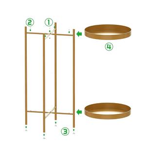 Étagère <span class=keywords><strong>pour</strong></span> plusieurs plantes 2 niveaux affichage plante Table jardin cadeaux <span class=keywords><strong>pour</strong></span> salon or métal Pots <span class=keywords><strong>de</strong></span> fleurs support <span class=keywords><strong>de</strong></span> plante - Product Image 4