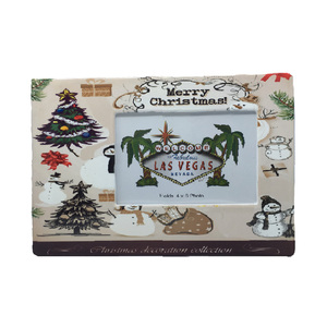 Collage di cornici per foto di famiglia personalizzate in ceramica con pupazzo di neve di natale alla moda - Product Image 1