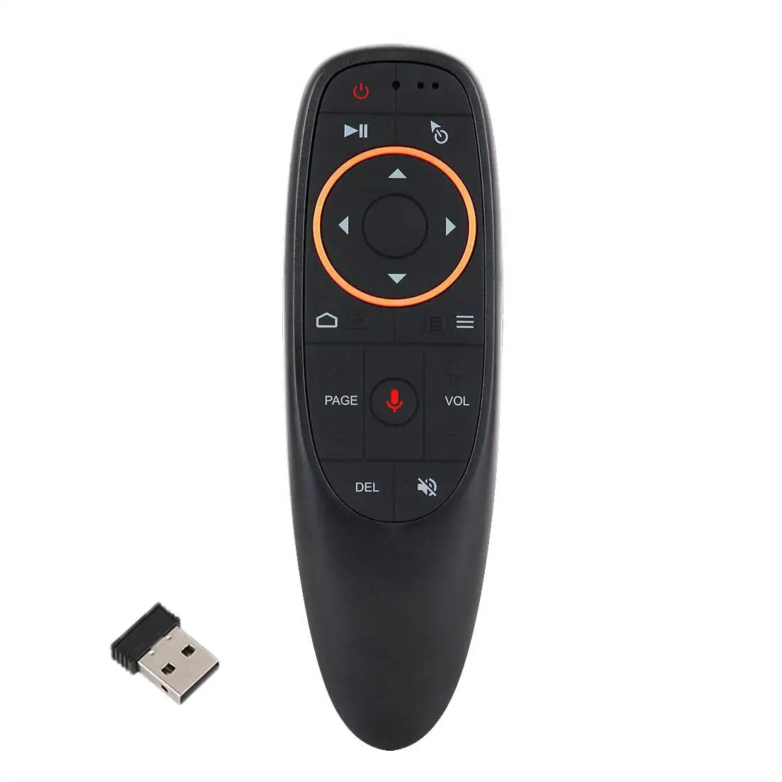 HY Télécommande vocale personnalisée 2.4G RF 6 axes Gyro infrarouge apprentissage sans fil Air Mouse Télécommande pour PC Smart TV Box HTPC